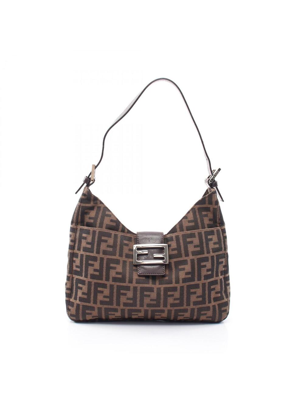 Fendi Zucca Shoulder Bag Canvas Leather #346585F15B